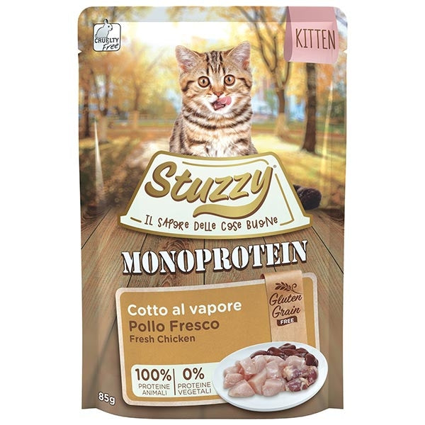 Stuzzy Monoprotein Grain Free Kitten Pollo Fresco 85gr Alimento umido –  Amici e Natura iTALIA