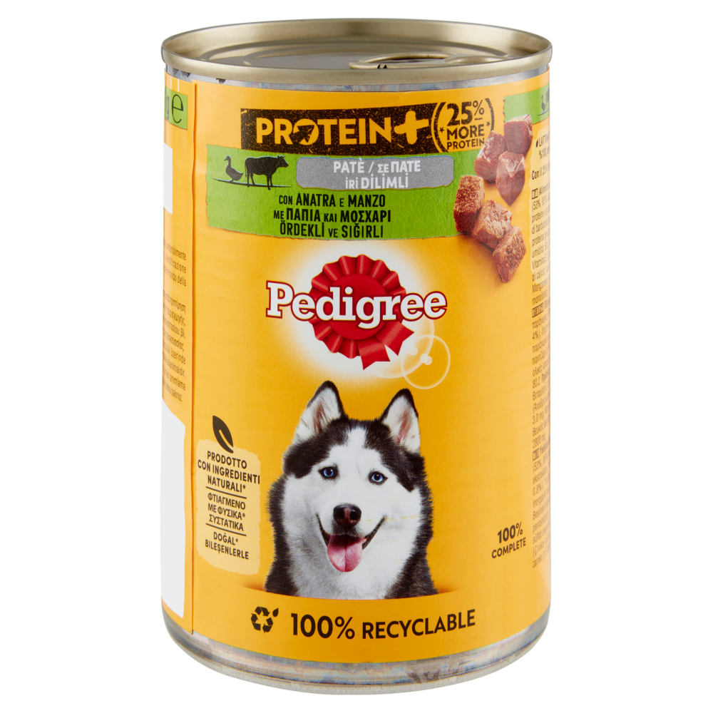 Pedigree Protein+ Paté Anatra e Manzo 400g Umido per Cani